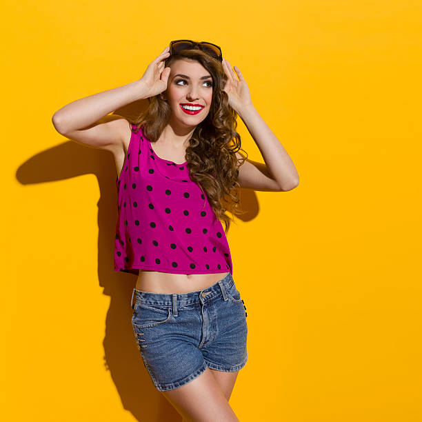 istock Sexy lady is looking at copy space 497685751