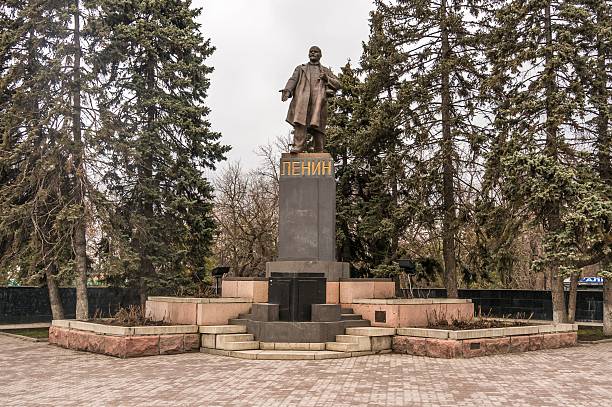 istock Lenin statue in a park in Russia 497686014