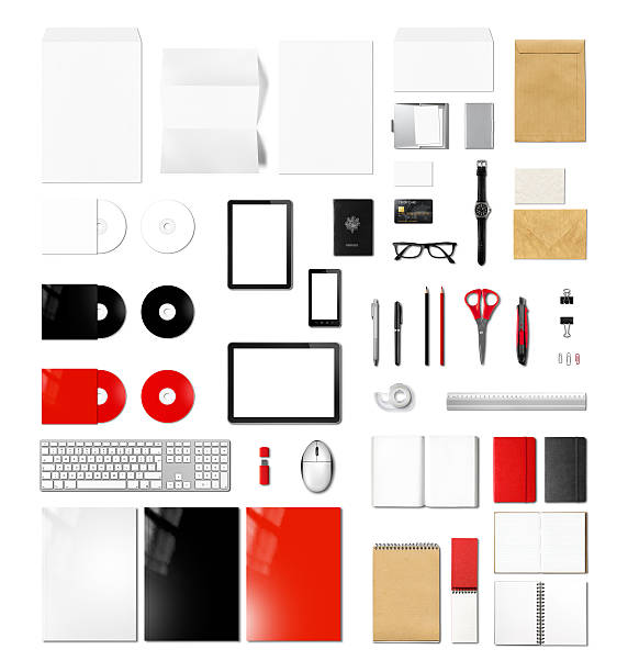 istock Products branding mockup template, white background 497687502