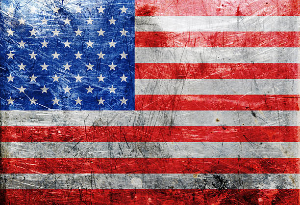 istock USA flag on old metall texture 497688676