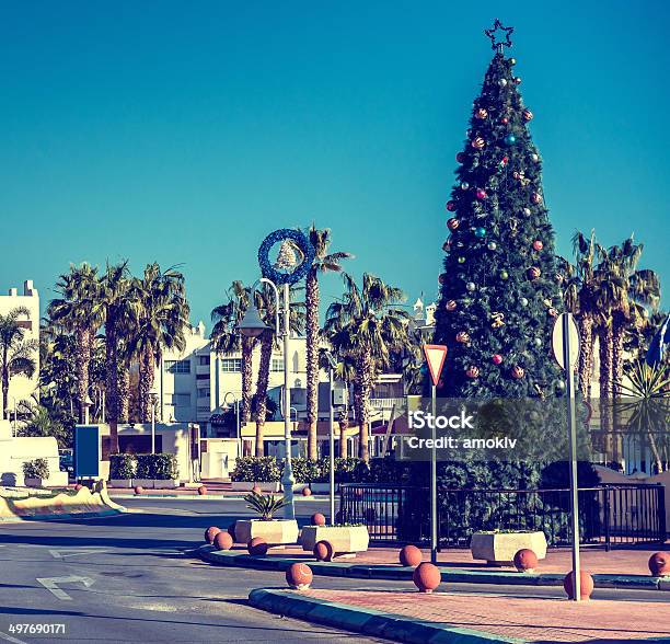 Christmas Tree Outdoors Stock Photo - Download Image Now - Andalusia, Beauty In Nature, Benalmádena