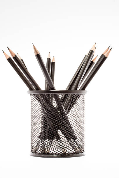 istock black pencil holder with pencils isolated on white background 497691573
