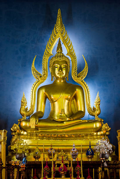 istock Gold Buddha statue in Wat Benchama Bophit. Bangkok, Thailand. 497700608