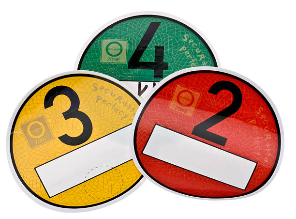 istock Badges for environmental zone - fine dust stickers 497703488