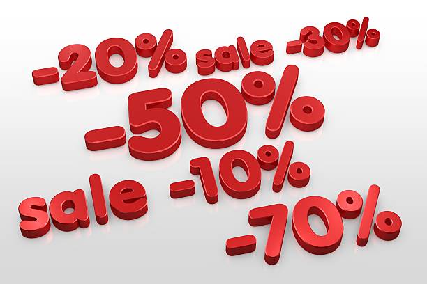 istock set of red discounts on white background 497704662