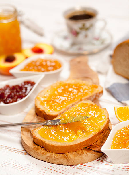 istock Slices of bread with jam 497705402