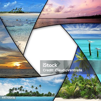 istock photo collage of tropical seas with blank space 497705416