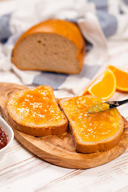 istock Slices of bread with jam 497705420