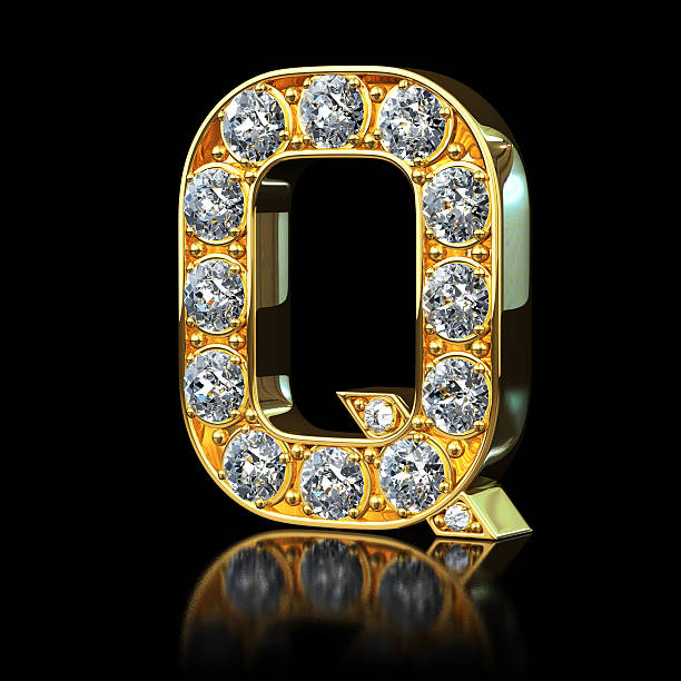 istock Gold Letter Q With Diamonds 497706392