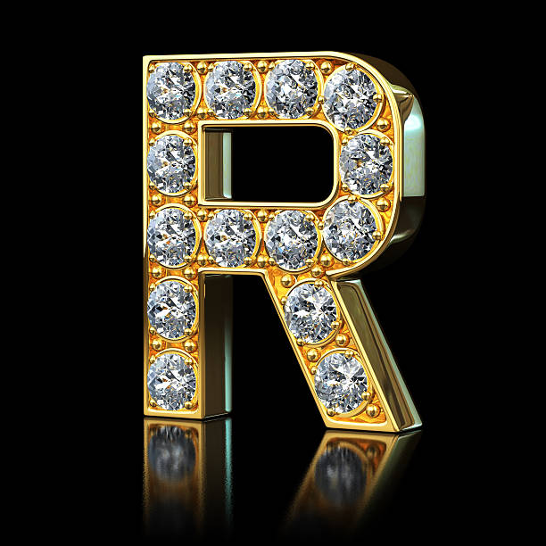 istock Gold Letter R With Diamonds 497706418