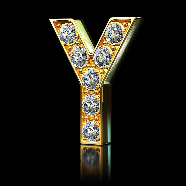 istock Gold Letter Y With Diamonds 497706650