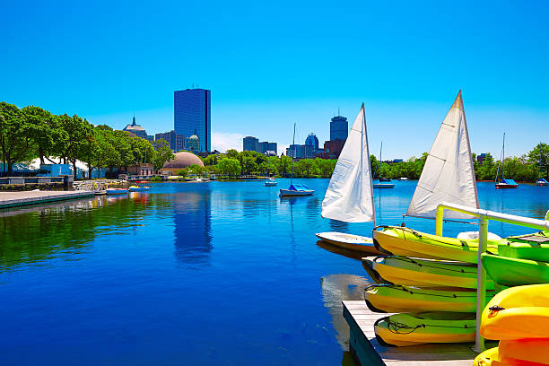 istock Boston sailboats in Charles River Esplanade USA 497707428