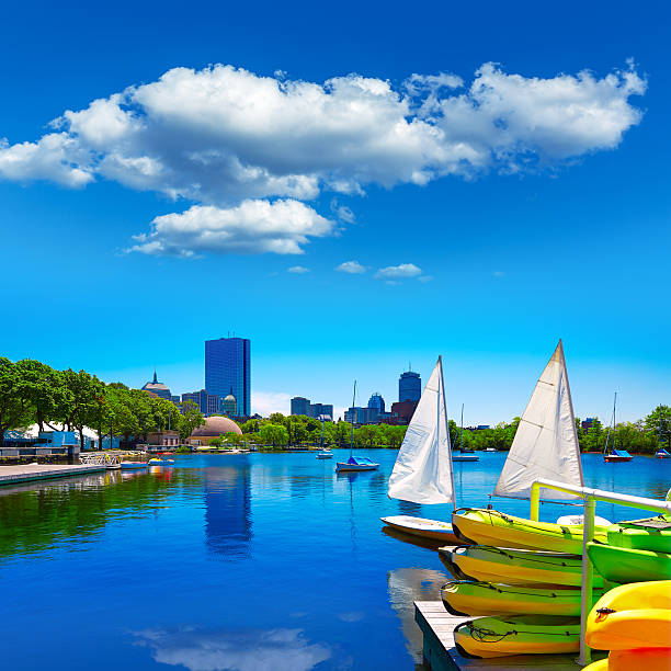 istock Boston sailboats in Charles River Esplanade USA 497707596