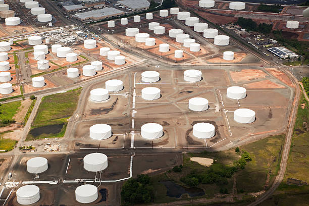 istock Oil Refinery Tank Farm Aerial 497709257