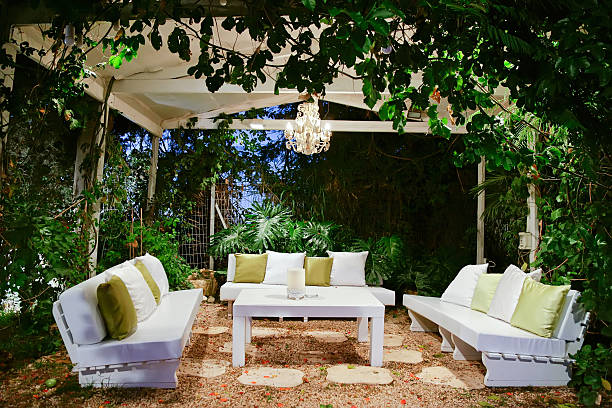 Romantic atmosphere, evening on the porch