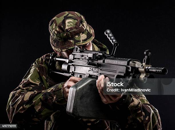 Armed Forces Stock Photo - Download Image Now - Adult, Aiming, Airsoft Gun