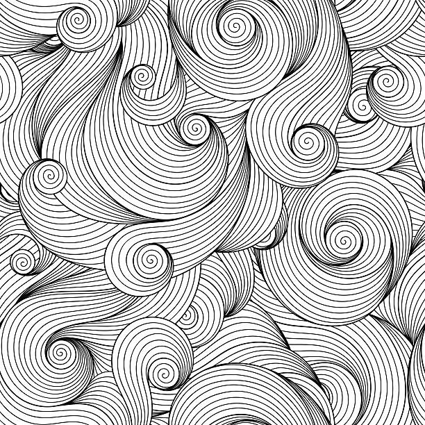 illustrations, cliparts, dessins animés et icônes de motif sans couture pour un livre de coloriage. - backgrounds paisley pattern sea