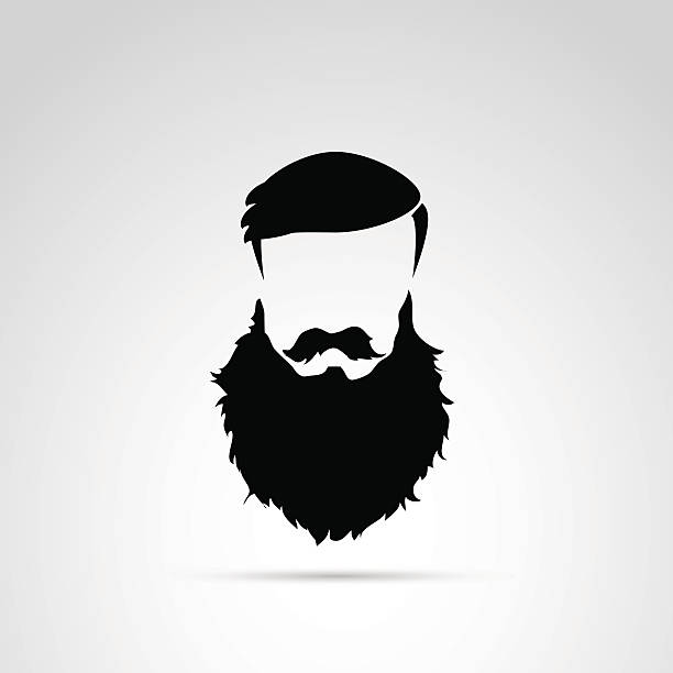 Beard icon isolated on white background. Vector art. long beard stock illustrations