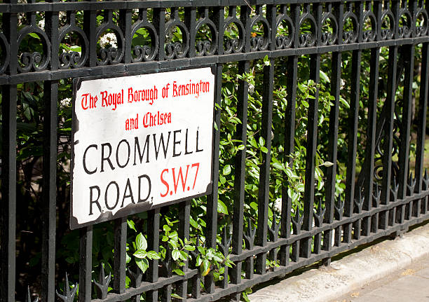 istock Cromwell Road sign on metal railings 497713195
