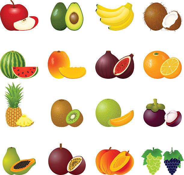 アイコンセットのフルーツ - kiwi vegetable cross section fruit点のイラスト素材／クリップアート素材／マンガ素材／アイコン素材