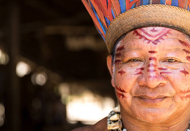 istock Native Brazilian old man portrait 497714672