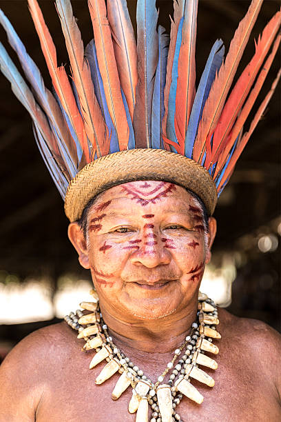 istock Native Brazilian old man portrait 497714820