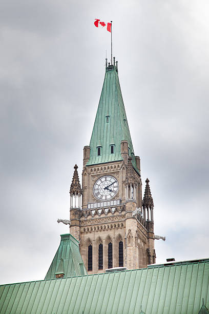 istock Clock tower in a parliament building, Peace Tower, Centre Block, 497715249