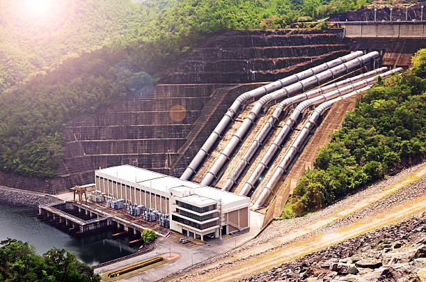 istock Clean energy by hydropower plant from downstream water. 497715446