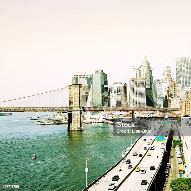 Centrum Manhattan I Brooklyn Bridge - zdjęcia stockowe i więcej obrazów Aleja - Aleja, Architektura, Bez ludzi