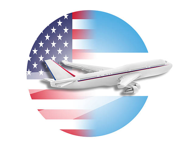 istock Plane, United States and Argentina flags 497715894