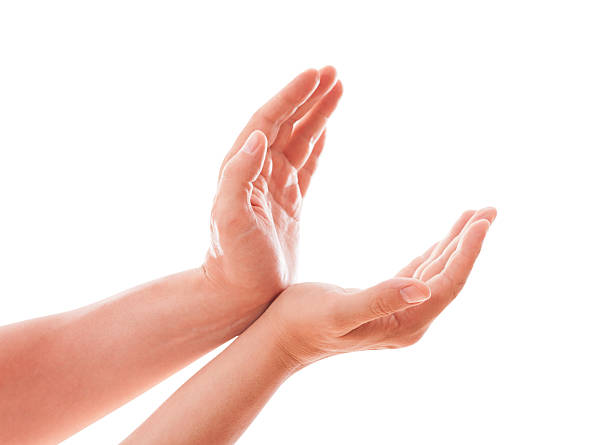istock Man's hands reach for sky. Isolated 497716271