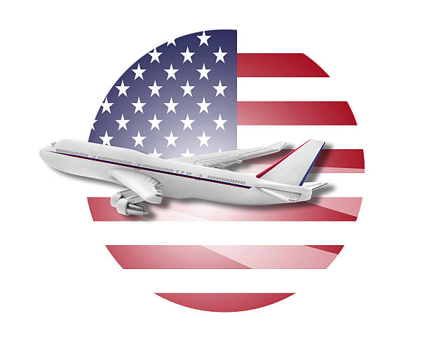 Plane and United States flag