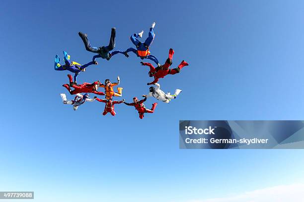 Skydiving Photo Stock Photo - Download Image Now - Skydiving, Teamwork, Sport