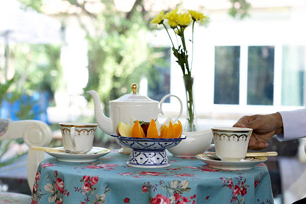istock Businessman having  tea with fresh fruit 497739924