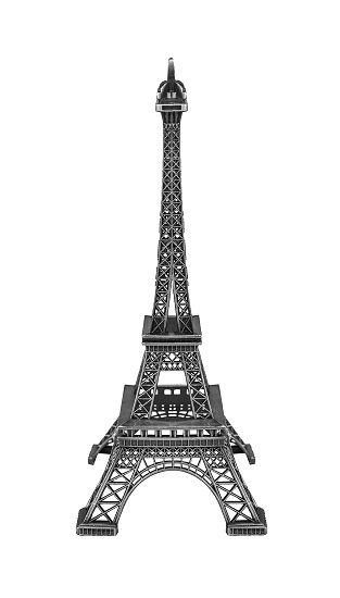 Eiffel tower isolated on white background. High-quality model.