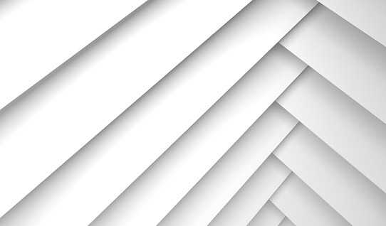 Abstract geometric background with white rectangles pattern, 3d illustration with soft shadows