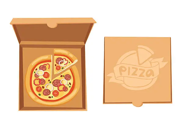 Vector illustration of Pizza box vector illustration