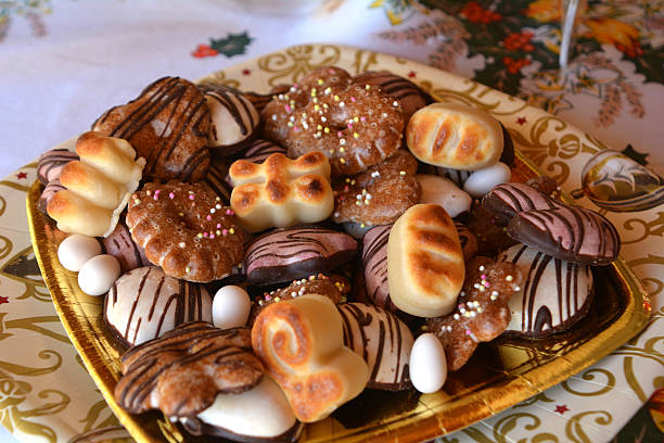 istock Lovely close up image of Christmas cookies on a table 497741304