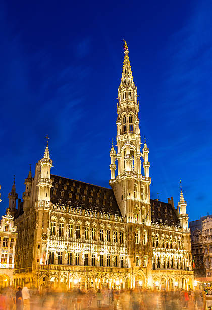 istock Brussels ctiy hall in the evening - Belgium 497741950