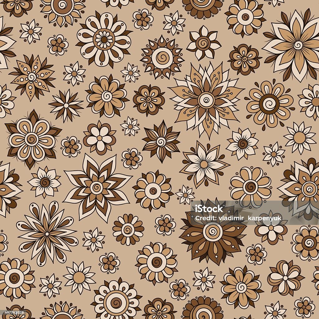 Flora Pattern Vector Seamless Floral Pattern With Flowers And Leaves Stock ...