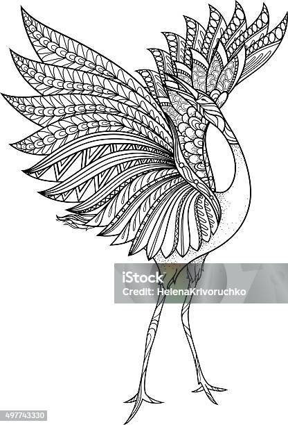 Vector Tribal Decorative Brolga Stock Illustration - Download Image Now - Animal Markings, Book, 2015