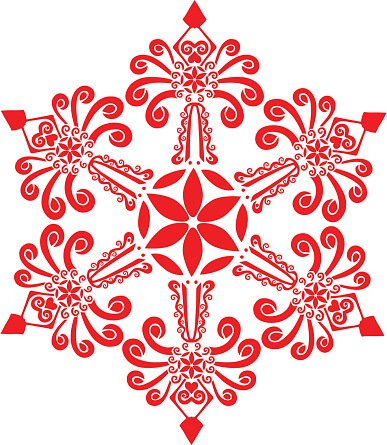 Rustic Star Snowflake Star Snowflake Red Stock Illustration - Download Image Now - Zakopane ...
