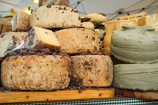 Italian cheeses. Color image stock photo