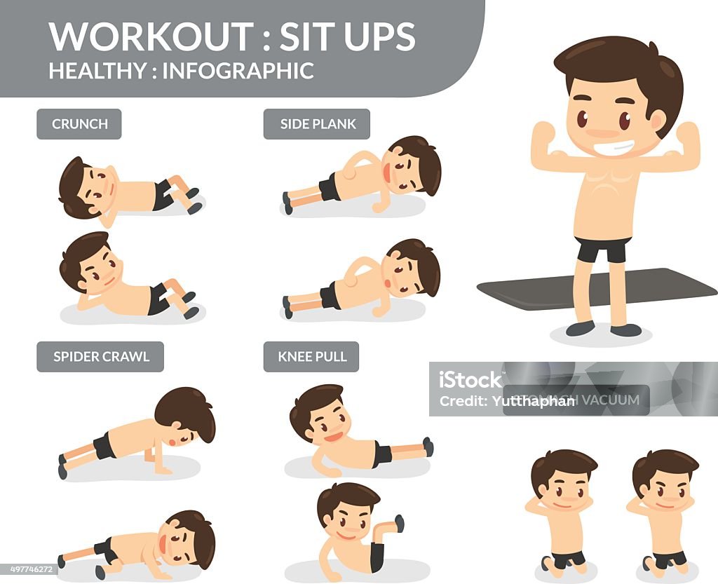 Sit Up Graph Workout Sit Ups Stock Illustration - Download Image Now - Moving Up ...
