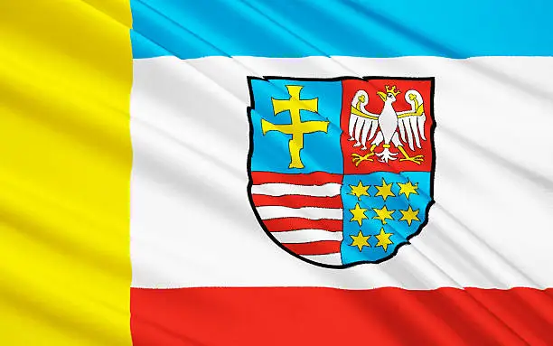 Flag of Swietokrzyskie Voivodeship, Swietokrzyskie Province or Holy Cross Province  in central Poland