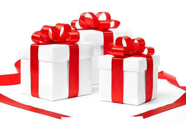 istock White gift box with red ribbon bow 497747922