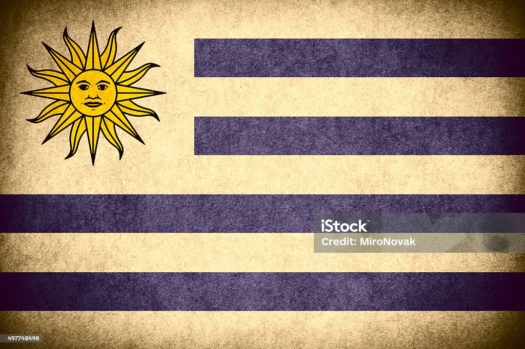 flag of Uruguay flag of Uruguay or Uruguayan  banner on paper rough pattern vintage texture 2015 Stock Photo