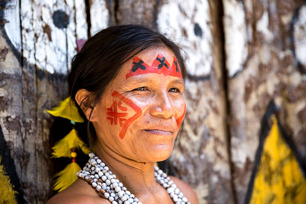 istock Native Brazilian old woman portrait 497749258