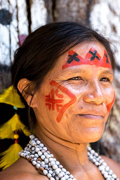 istock Native Brazilian old woman portrait 497749290