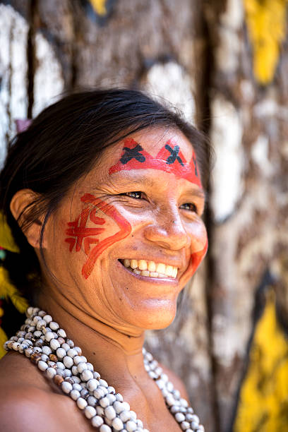 istock Native Brazilian old woman portrait 497749324